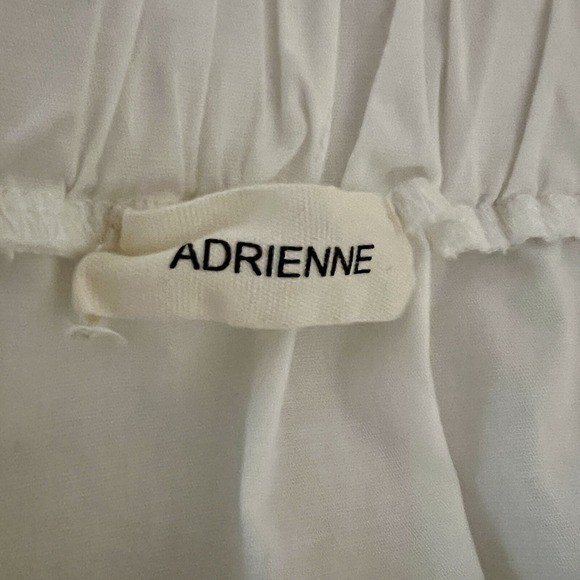 Adrienne White‎ Off The Shoulder Blouse With 3/4 Sleeves With Ties Size Large - Picture 8 of 9
